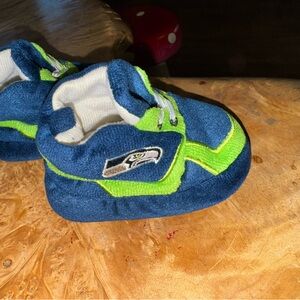 Seahawk Blue and Green Baby Walker Shoes
